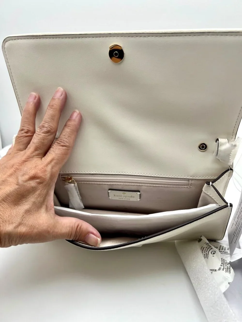 ♠️ NWT Kate Spade Ivy Straw Flap Crossbody Bag Natural White Leather Convertible